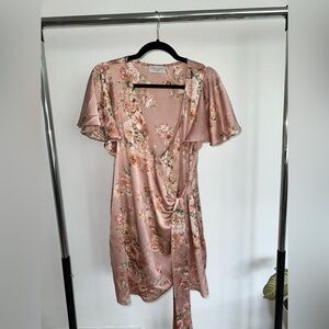 Print Floral Wrap Dress